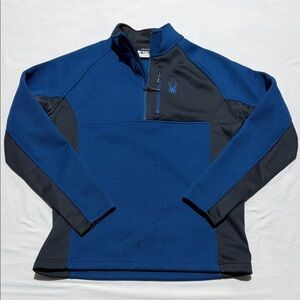 Spyder Men's Large Blue & Black Quarter-Zip Performance Pullover